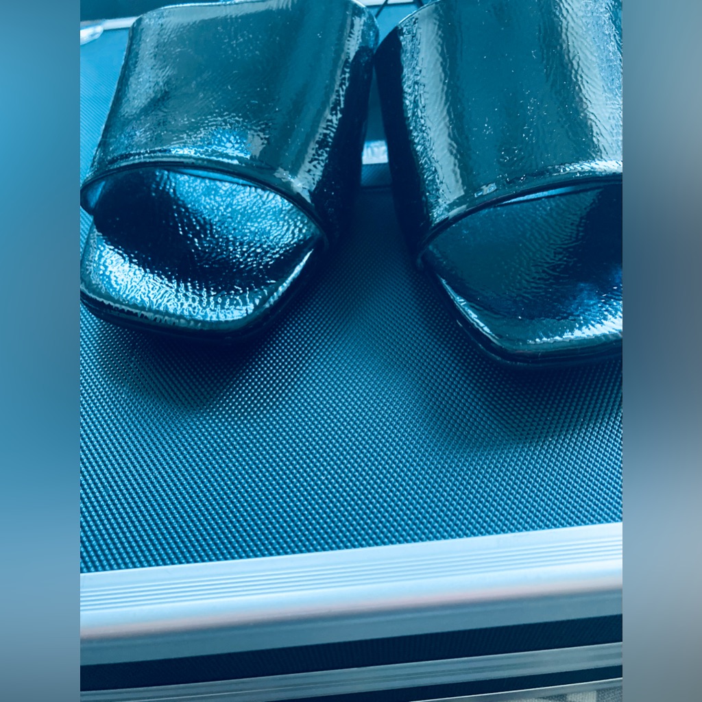 Madden Girl Glossy Black Sandals